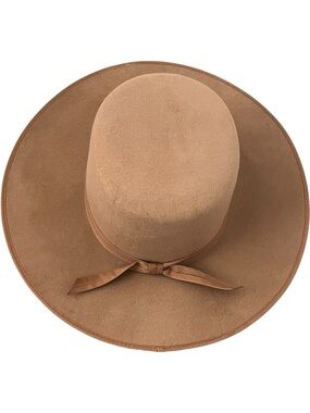 Lack Of Color Wide Brim Boater Hat in Tan